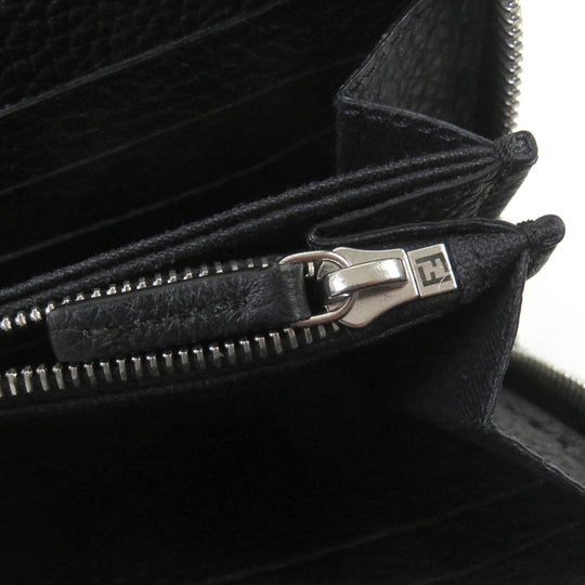 FENDI Long Wallet Purse 7M0210 Main: Leather black Celeria mens Used Authentic
