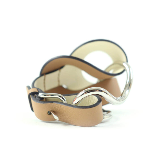 HERMES bracelet Main: Leather CHAI/NATA Vilvolt Women Used Authentic