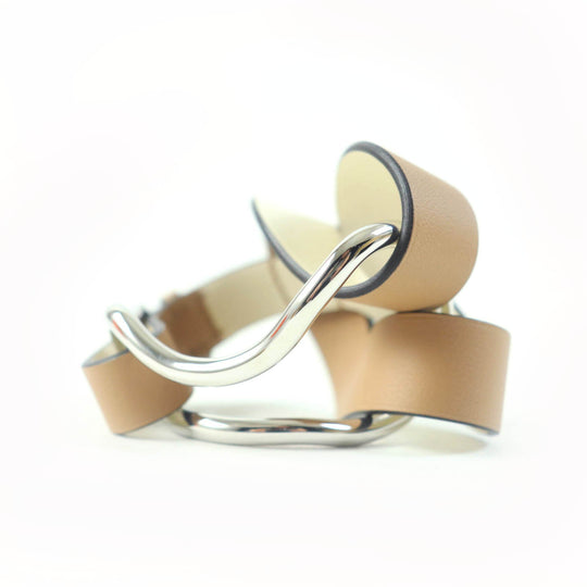 HERMES bracelet Main: Leather CHAI/NATA Vilvolt Women Used Authentic