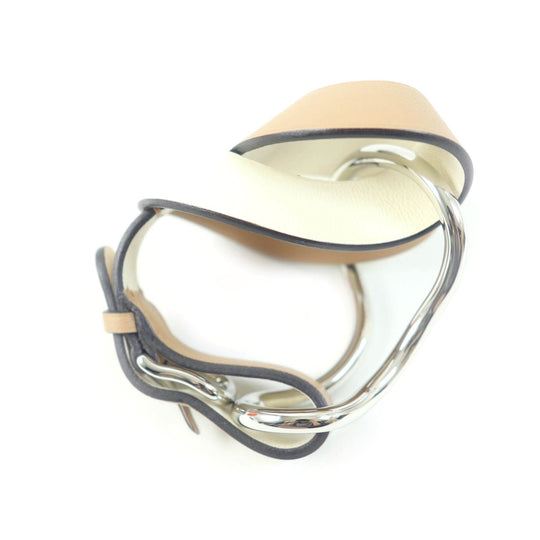 HERMES bracelet Main: Leather CHAI/NATA Vilvolt Women Used Authentic
