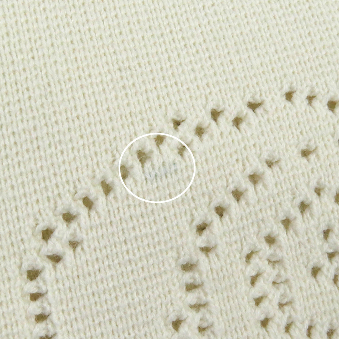 STUSSY Short sleeve shirt Main: 100% cotton Ivory Perforated Swirl Knit Shirt mens M Used Authentic