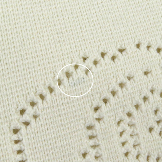 STUSSY Short sleeve shirt Main: 100% cotton Ivory Perforated Swirl Knit Shirt mens M Used Authentic