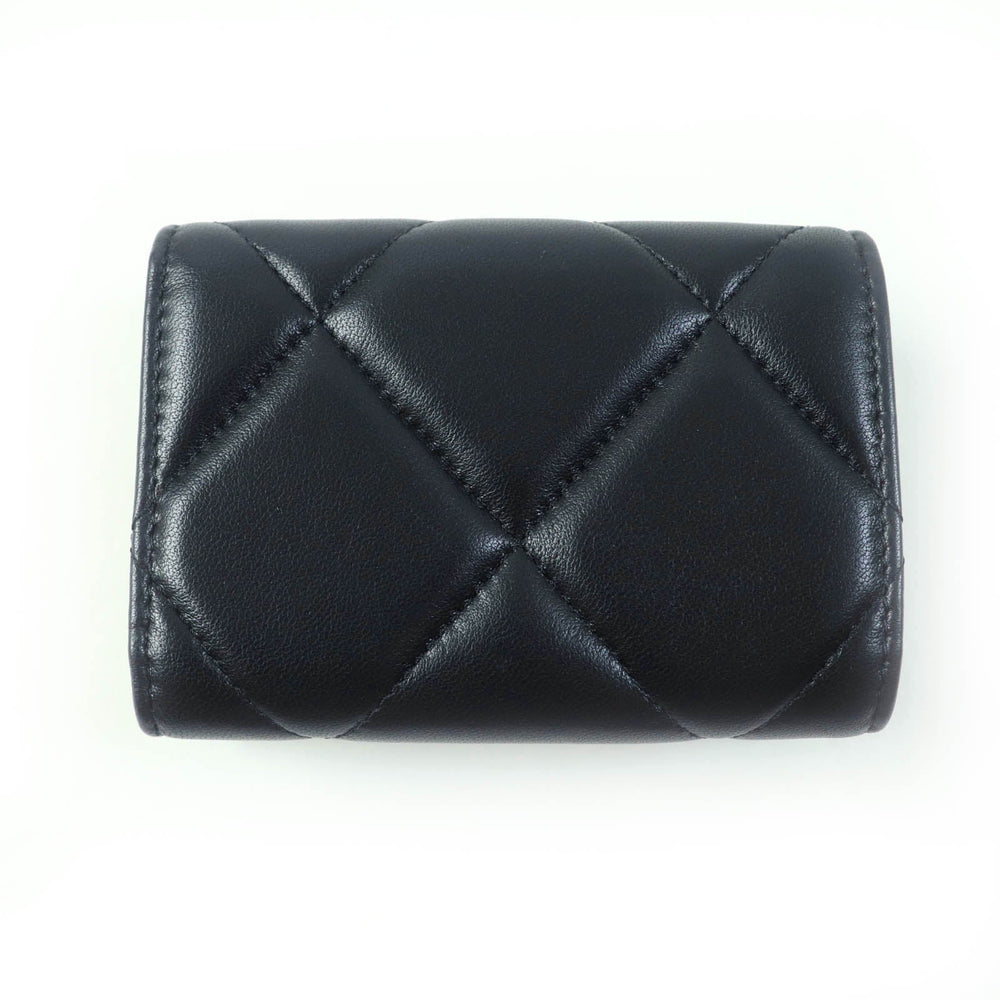 CHANEL Tri-fold wallet AP1789 Main: Lambskin black 19 Small flap wallet Women Used Authentic