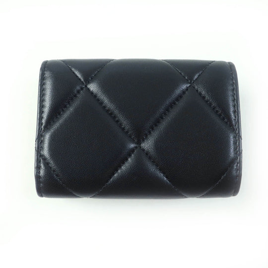 CHANEL Tri-fold wallet AP1789 Main: Lambskin black 19 Small flap wallet Women Used Authentic