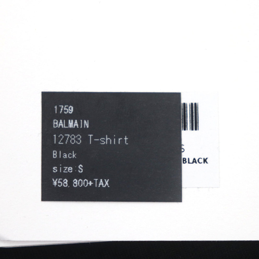 BALMAIN Short sleeve T-shirt cotton black mens S Used Authentic