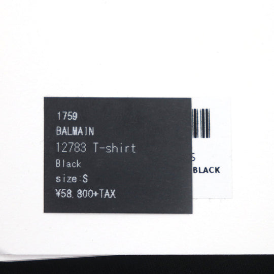 BALMAIN Short sleeve T-shirt cotton black mens S Used Authentic