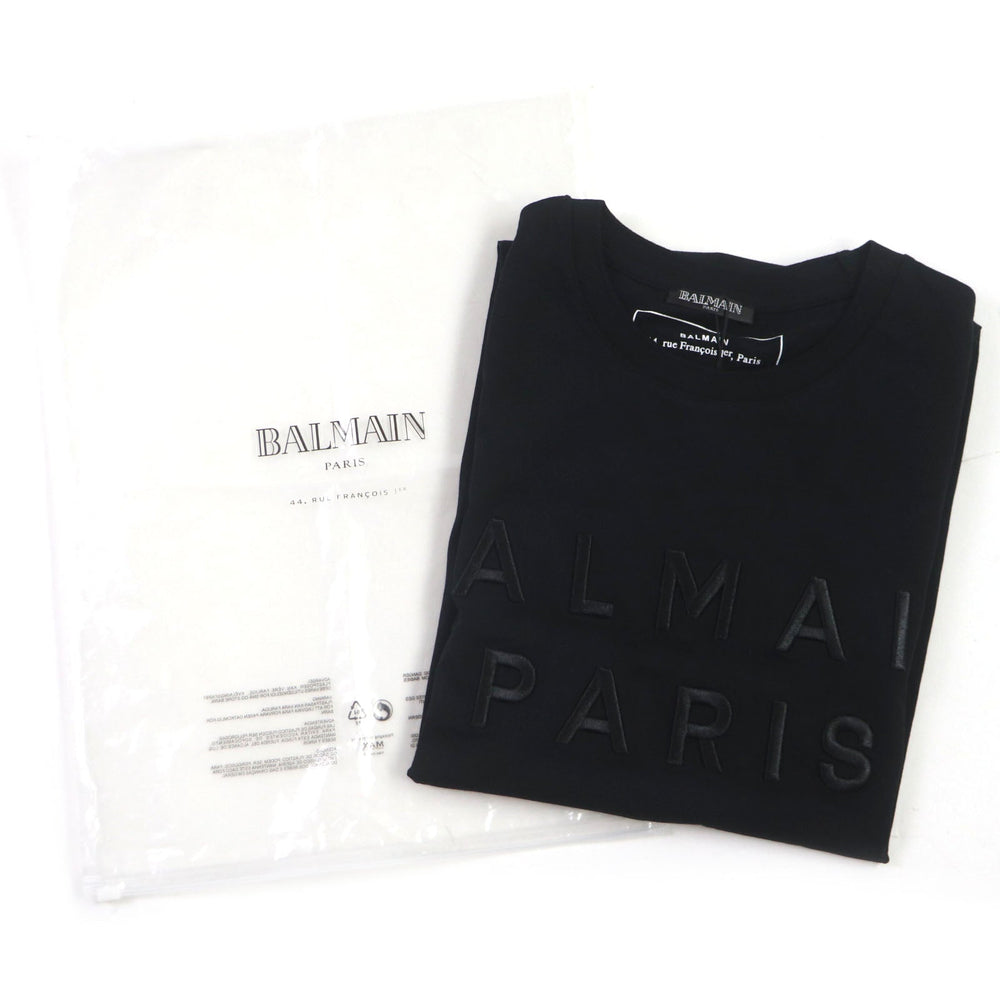 BALMAIN Short sleeve T-shirt cotton black mens S Used Authentic