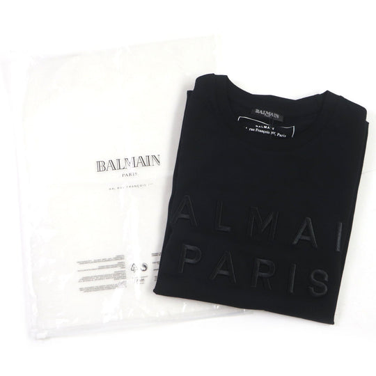 BALMAIN Short sleeve T-shirt cotton black mens S Used Authentic
