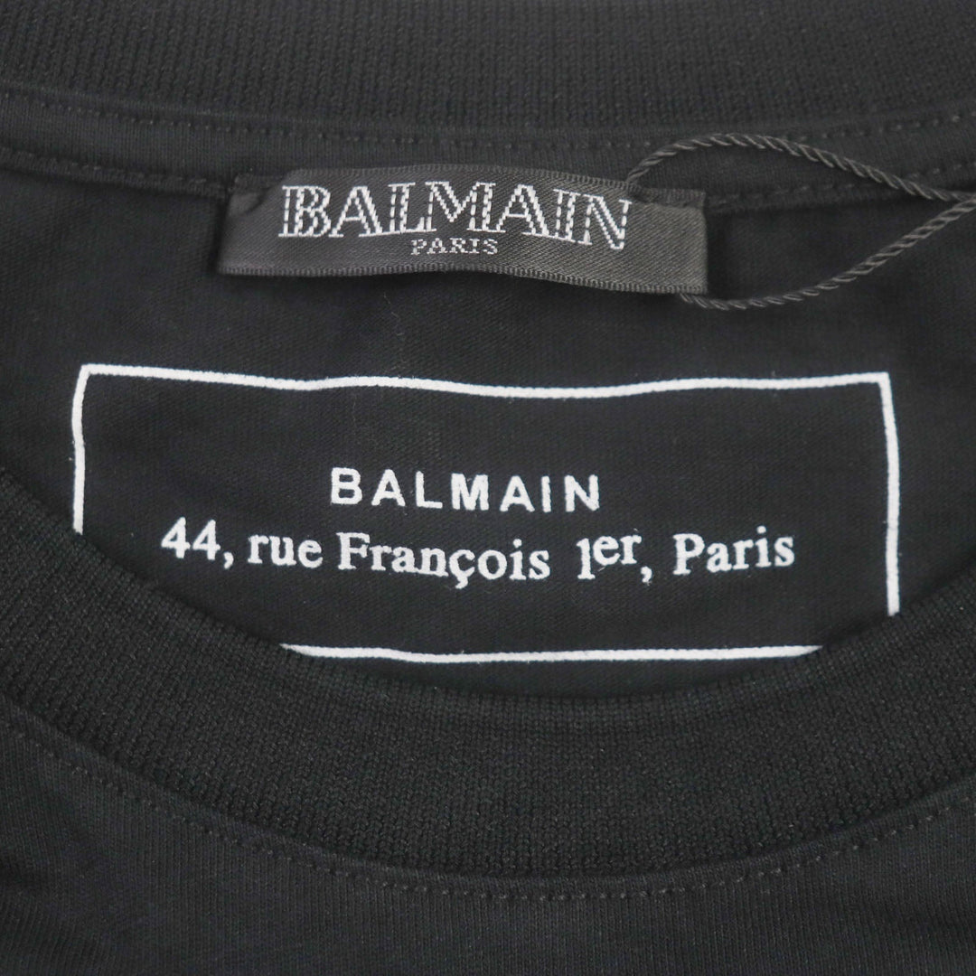 BALMAIN Short sleeve T-shirt cotton black mens S Used Authentic