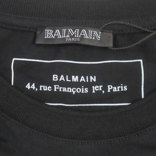 BALMAIN Short sleeve T-shirt cotton black mens S Used Authentic
