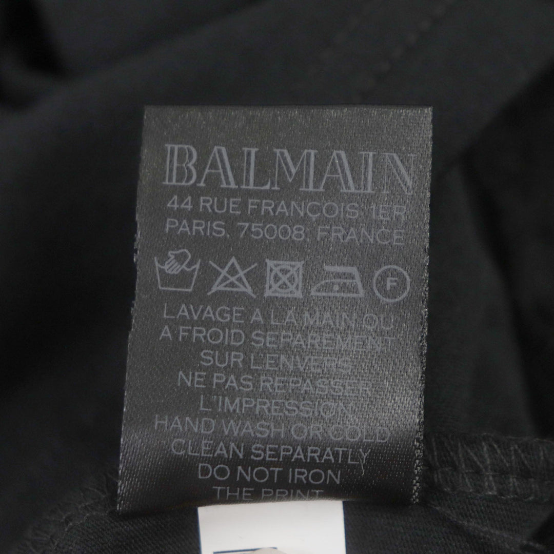 BALMAIN Short sleeve T-shirt cotton black mens S Used Authentic