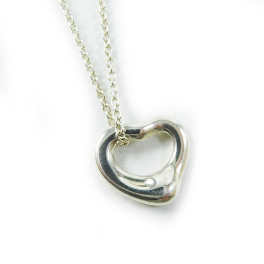 TIFFANY&Co. Necklace Main�FAG925 Silver Petite Open Heart Necklace Women Used Authentic