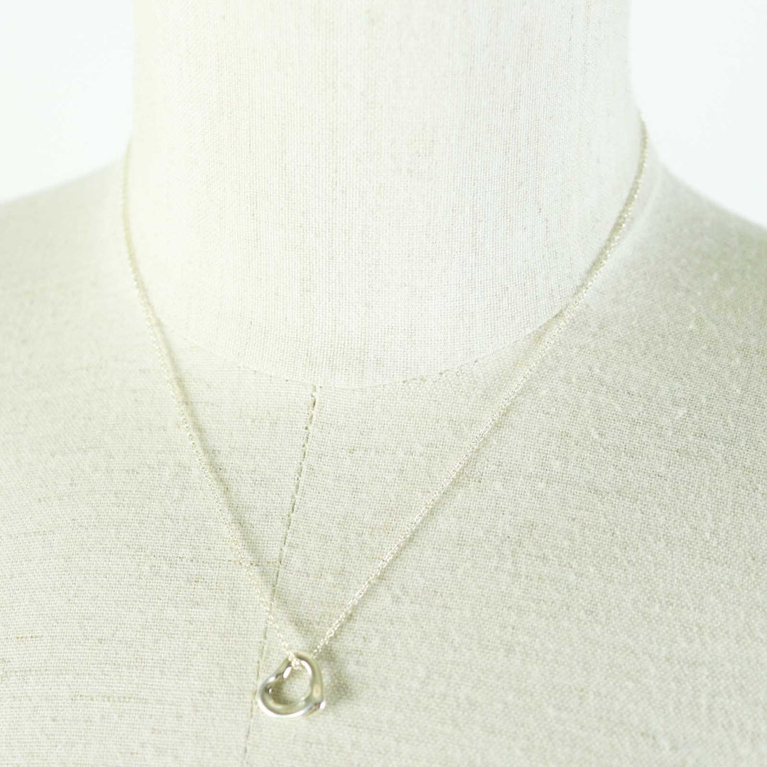 TIFFANY&Co. Necklace Main�FAG925 Silver Petite Open Heart Necklace Women Used Authentic