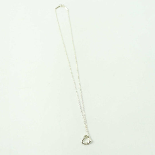 TIFFANY&Co. Necklace Main�FAG925 Silver Petite Open Heart Necklace Women Used Authentic