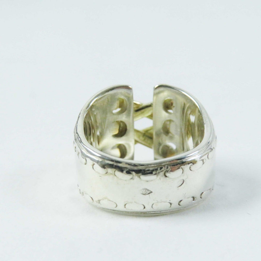 HERMES Ring Main�FAG925 Silver gold Mexico Women Used Authentic