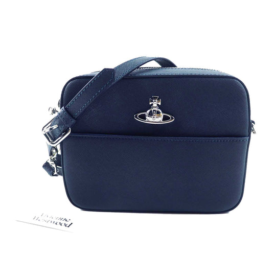 Vivienne Westwood Shoulder Bag 43030064 Main: Leather Navy SAFFIANO CAMERABAG Women Used Authentic