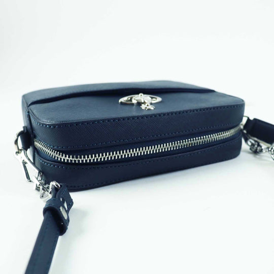 Vivienne Westwood Shoulder Bag 43030064 Main: Leather Navy SAFFIANO CAMERABAG Women Used Authentic