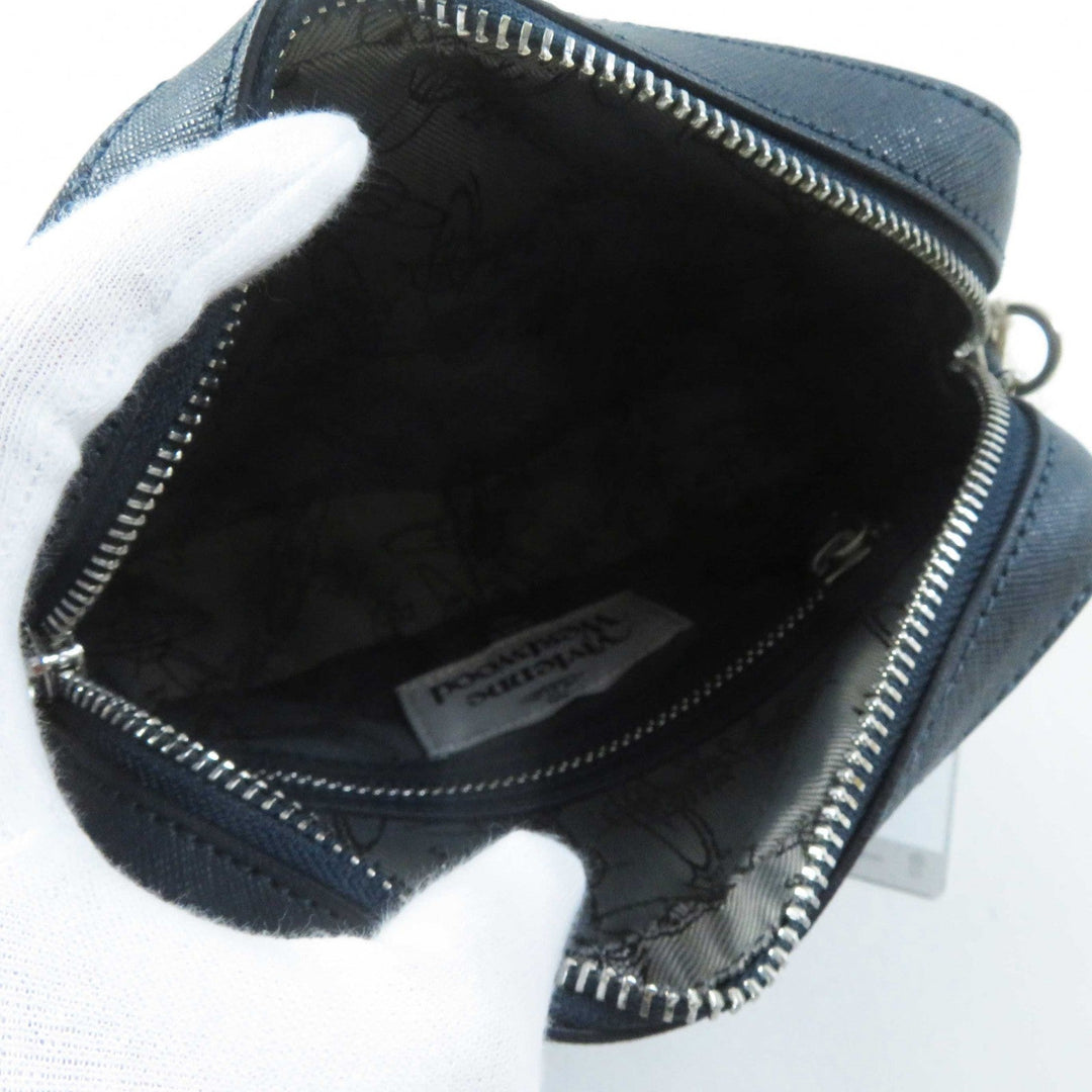 Vivienne Westwood Shoulder Bag 43030064 Main: Leather Navy SAFFIANO CAMERABAG Women Used Authentic