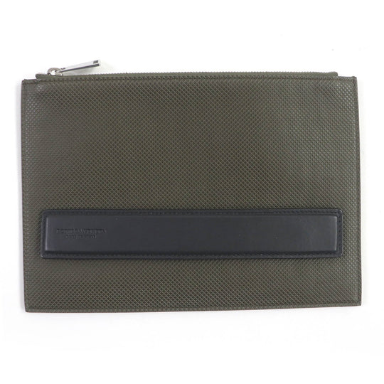 BOTTEGAVENETA Pouch Main: Leather khaki mens Used Authentic