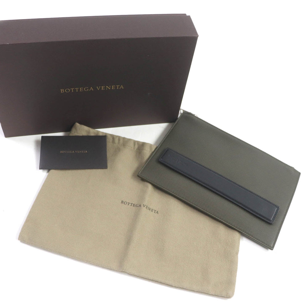 BOTTEGAVENETA Pouch Main: Leather khaki mens Used Authentic