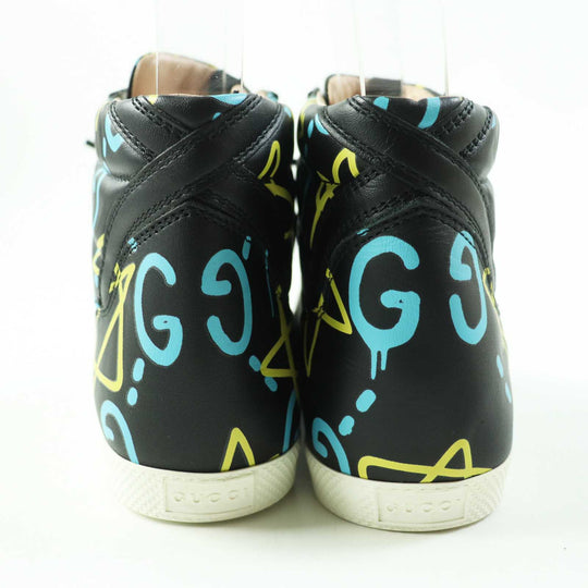 GUCCI High cut sneakers 448482 Main: Leather black multi ghost Women 36 Used Authentic