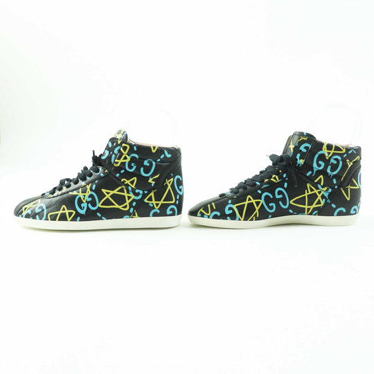 GUCCI High cut sneakers 448482 Main: Leather black multi ghost Women 36 Used Authentic