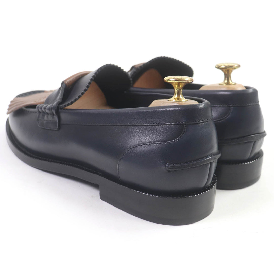 BURBERRY Moccasin Main: Leather Navy brown mens 44 Used Authentic