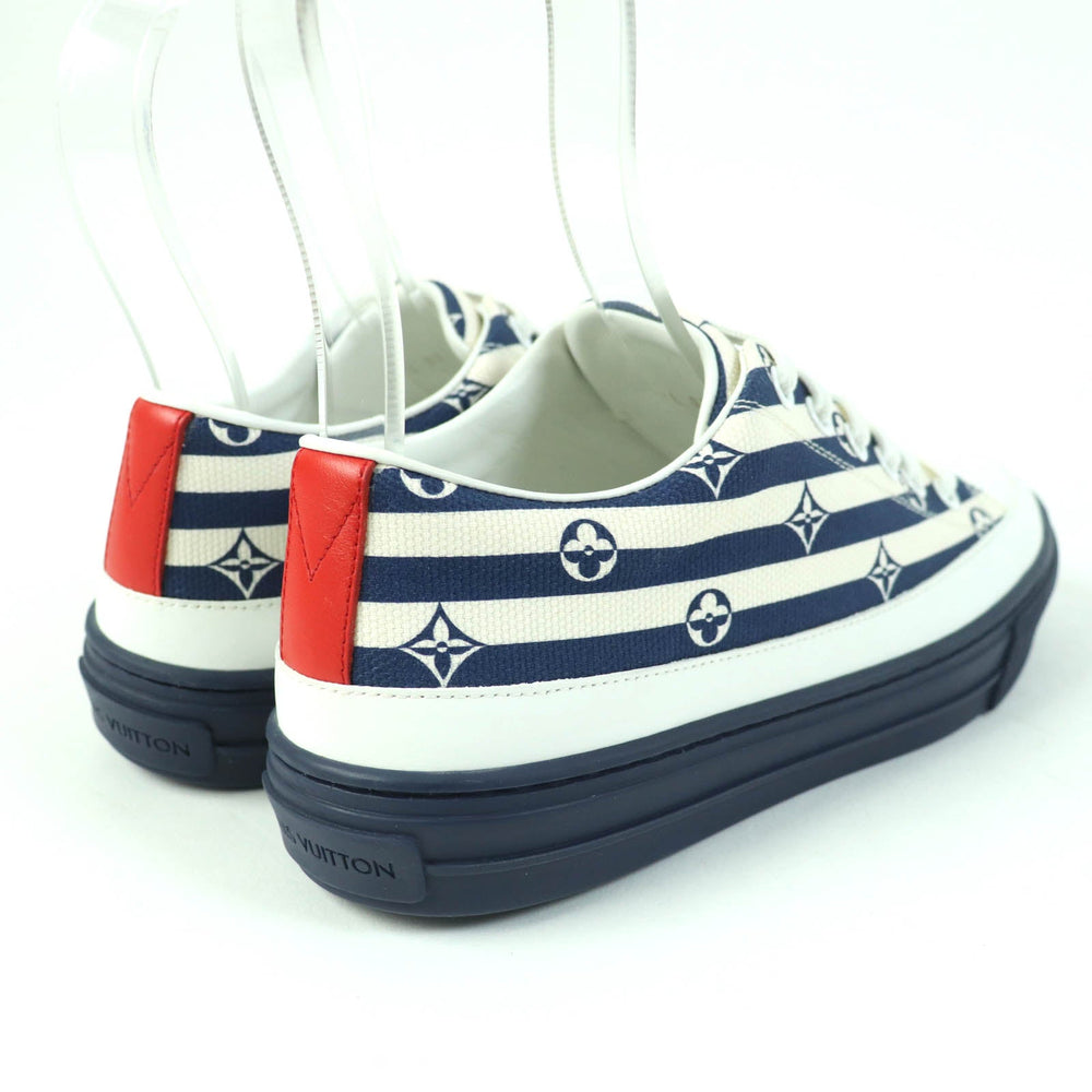 LOUIS VUITTON Low cut sneakers 1A7U56 Patent monogram canvas Navy Stellar Line Women 35 1/2 Used Authentic