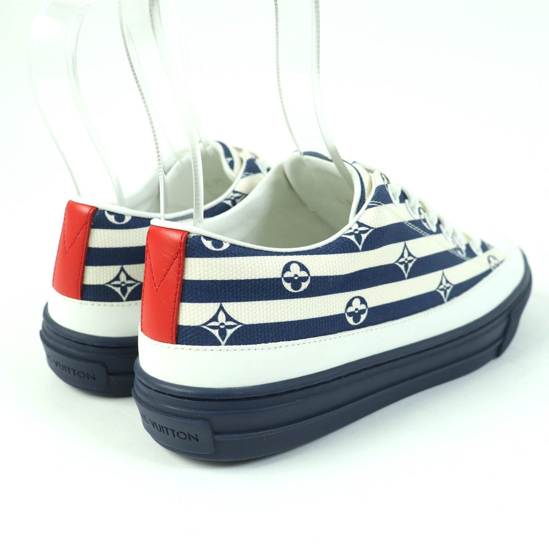 LOUIS VUITTON Low cut sneakers 1A7U56 Patent monogram canvas Navy Stellar Line Women 35 1/2 Used Authentic