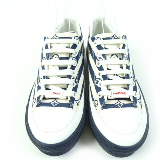 LOUIS VUITTON Low cut sneakers 1A7U56 Patent monogram canvas Navy Stellar Line Women 35 1/2 Used Authentic