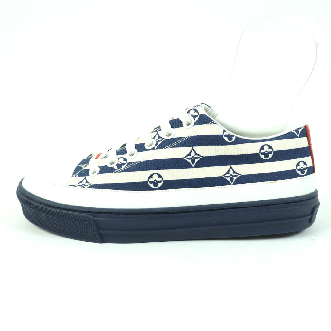 LOUIS VUITTON Low cut sneakers 1A7U56 Patent monogram canvas Navy Stellar Line Women 35 1/2 Used Authentic