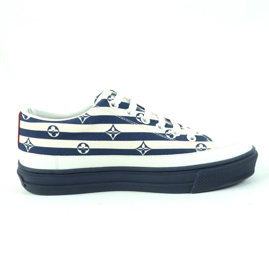 LOUIS VUITTON Low cut sneakers 1A7U56 Patent monogram canvas Navy Stellar Line Women 35 1/2 Used Authentic