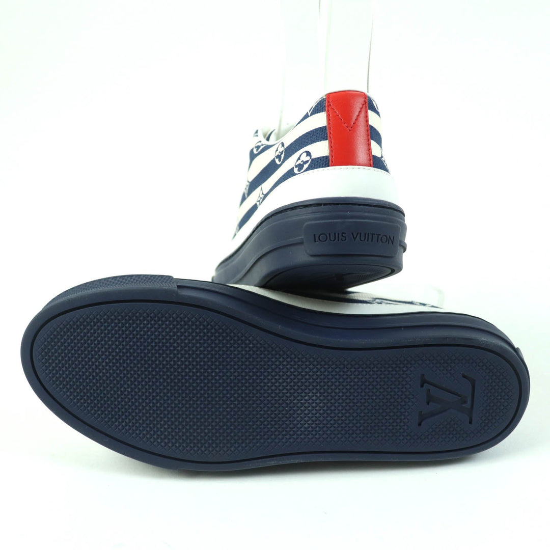 LOUIS VUITTON Low cut sneakers 1A7U56 Patent monogram canvas Navy Stellar Line Women 35 1/2 Used Authentic