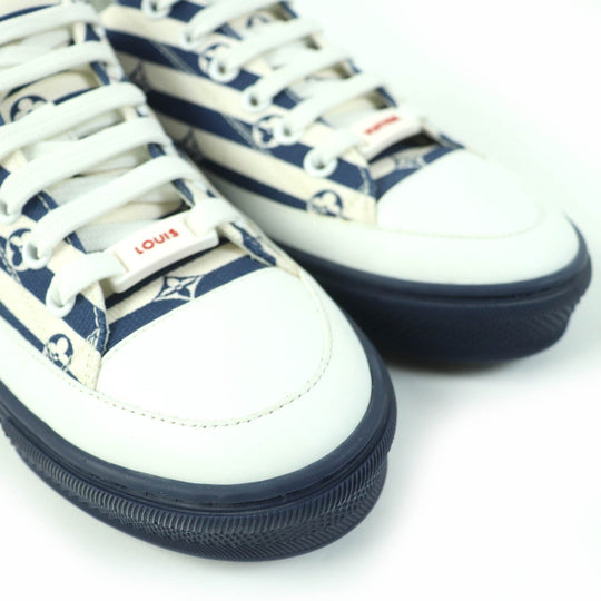 LOUIS VUITTON Low cut sneakers 1A7U56 Patent monogram canvas Navy Stellar Line Women 35 1/2 Used Authentic