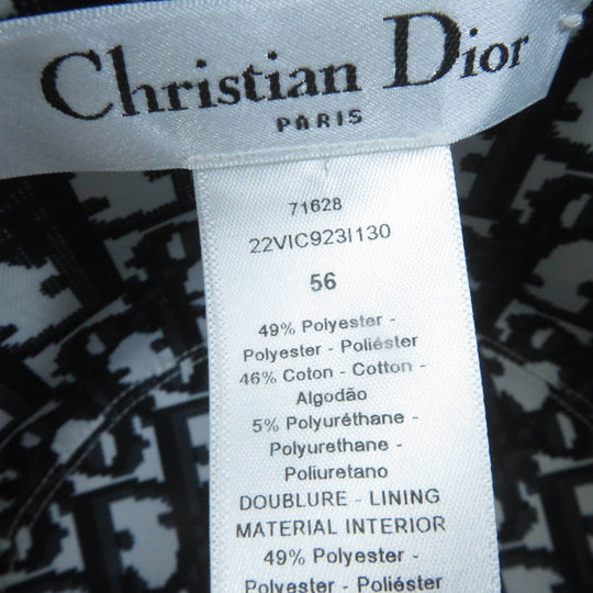 Christian Dior hat 22VIC923I130 Main: 49% polyester, Main: 46% cotton, Main: 5% polyurethane, Lining: 49% polyester, Lining: 46% cotton: 5% polyurethane Navy Ivory Women 56 Used Authentic