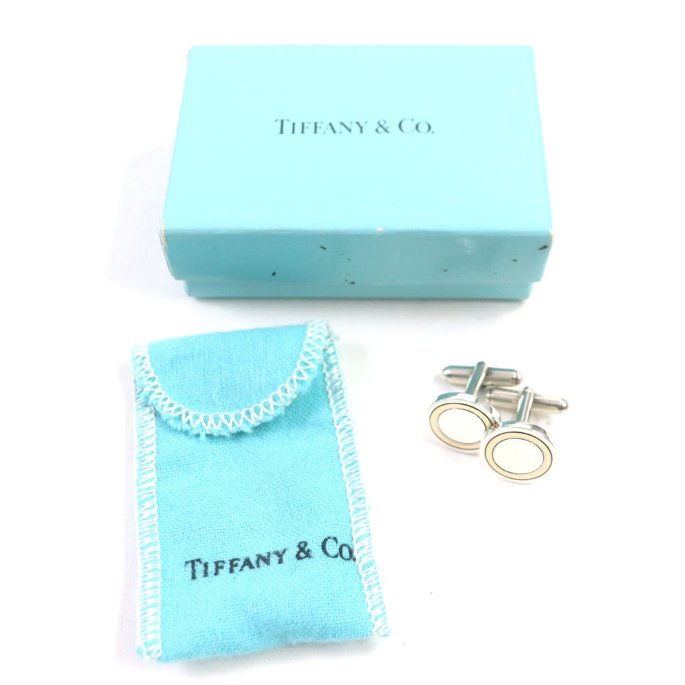 TIFFANY&Co. cuffs Main�FK18 , Main�FSV925 Silver gold mens Used Authentic