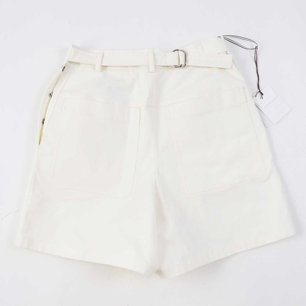 HERMES Shorts Outer: 96% cotton, Outer: 4% polyurethane, Lining: 64% cotton, Lining: 33% rayon, Lining: 3% polyurethane, Piping: 100% cotton white Women 36 Used Authentic