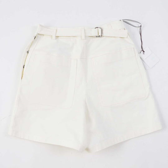 HERMES Shorts Outer: 96% cotton, Outer: 4% polyurethane, Lining: 64% cotton, Lining: 33% rayon, Lining: 3% polyurethane, Piping: 100% cotton white Women 36 Used Authentic