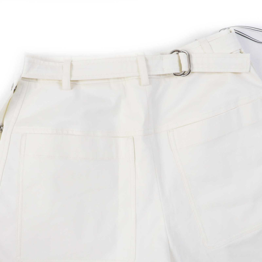 HERMES Shorts Outer: 96% cotton, Outer: 4% polyurethane, Lining: 64% cotton, Lining: 33% rayon, Lining: 3% polyurethane, Piping: 100% cotton white Women 36 Used Authentic