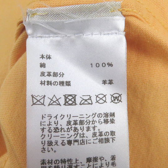 HERMES Short sleeve T-shirt H357925 Main: 100% cotton, some parts: sheep leather Orange Chevaux en symmetry mens S Used Authentic