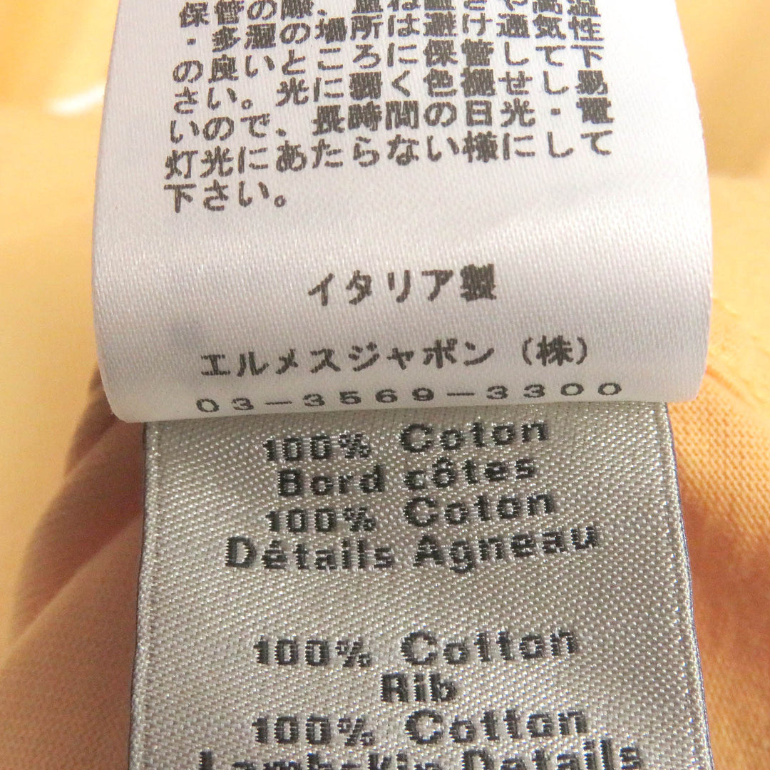 HERMES Short sleeve T-shirt H357925 Main: 100% cotton, some parts: sheep leather Orange Chevaux en symmetry mens S Used Authentic