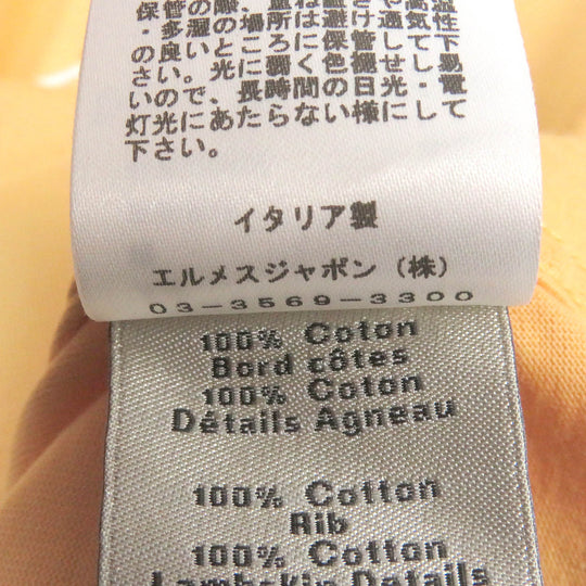 HERMES Short sleeve T-shirt H357925 Main: 100% cotton, some parts: sheep leather Orange Chevaux en symmetry mens S Used Authentic