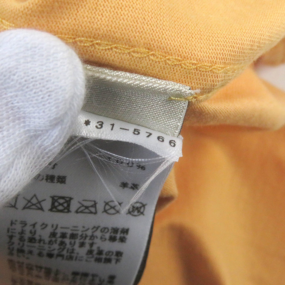 HERMES Short sleeve T-shirt H357925 Main: 100% cotton, some parts: sheep leather Orange Chevaux en symmetry mens S Used Authentic
