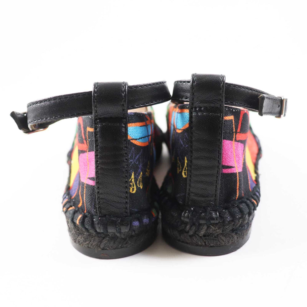HERMES Slip-on Main: Canvas, Part: Leather, Sole: Jute type black multi Women 37 Used Authentic