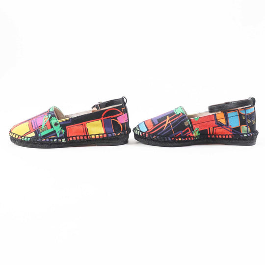 HERMES Slip-on Main: Canvas, Part: Leather, Sole: Jute type black multi Women 37 Used Authentic