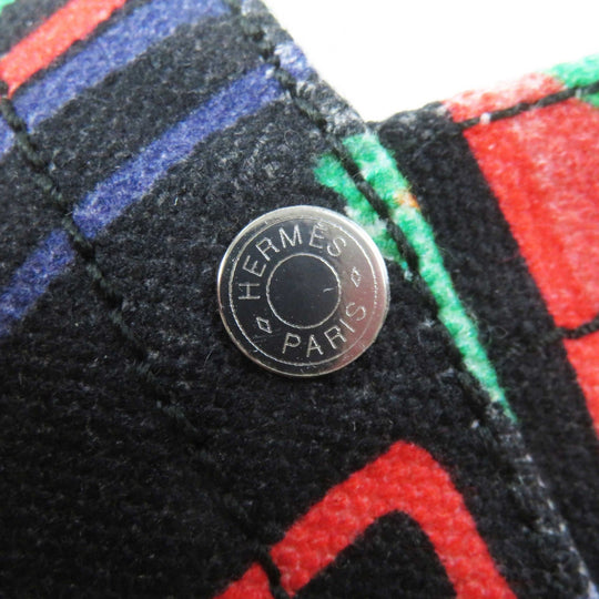 HERMES Slip-on Main: Canvas, Part: Leather, Sole: Jute type black multi Women 37 Used Authentic
