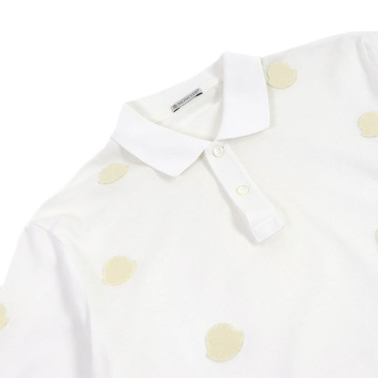 MONCLER Short sleeve polo shirt Main: 100% cotton, Part: 100% polyester white MAGLIA POLO MANICA CORTA mens L Used Authentic