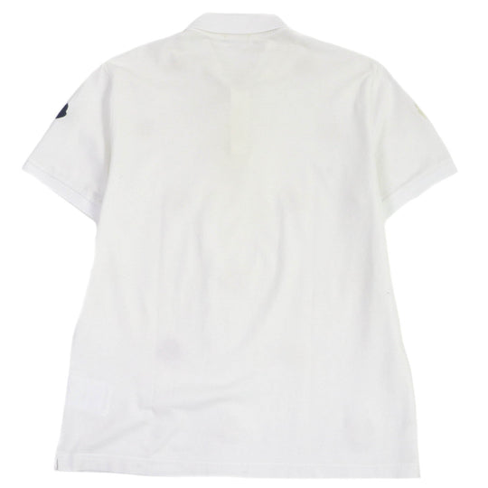 MONCLER Short sleeve polo shirt Main: 100% cotton, Part: 100% polyester white MAGLIA POLO MANICA CORTA mens L Used Authentic