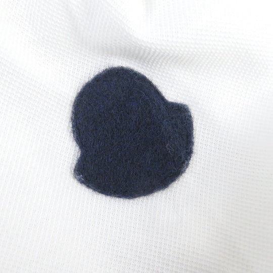 MONCLER Short sleeve polo shirt Main: 100% cotton, Part: 100% polyester white MAGLIA POLO MANICA CORTA mens L Used Authentic