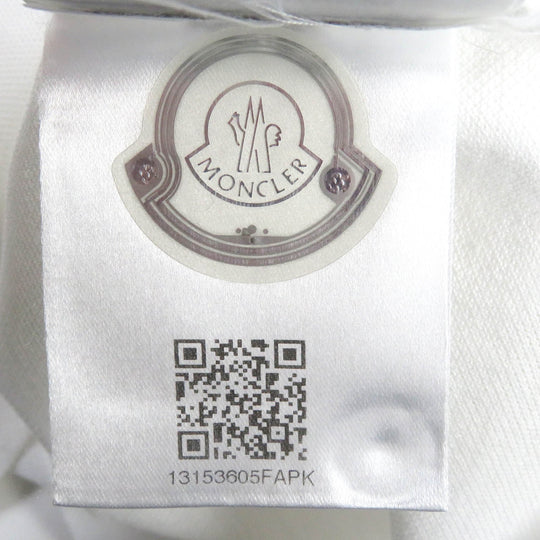 MONCLER Short sleeve polo shirt Main: 100% cotton, Part: 100% polyester white MAGLIA POLO MANICA CORTA mens L Used Authentic